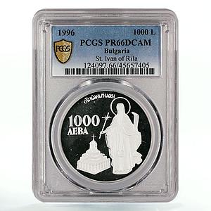 Bulgaria 1000 leva St John of Rila Monastery PR66 PCGS silver coin 1996