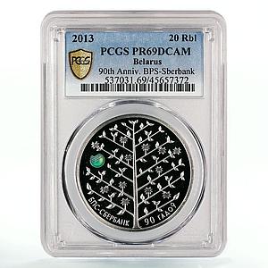 Belarus 20 rubles BPS Sberbank Partnership Tree of Life PR69 PCGS coin 2013