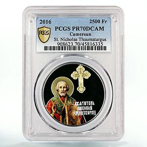 Cameroon 2500 francs St Nicholas Wonderworker Church PR70 PCGS silver coin 2016