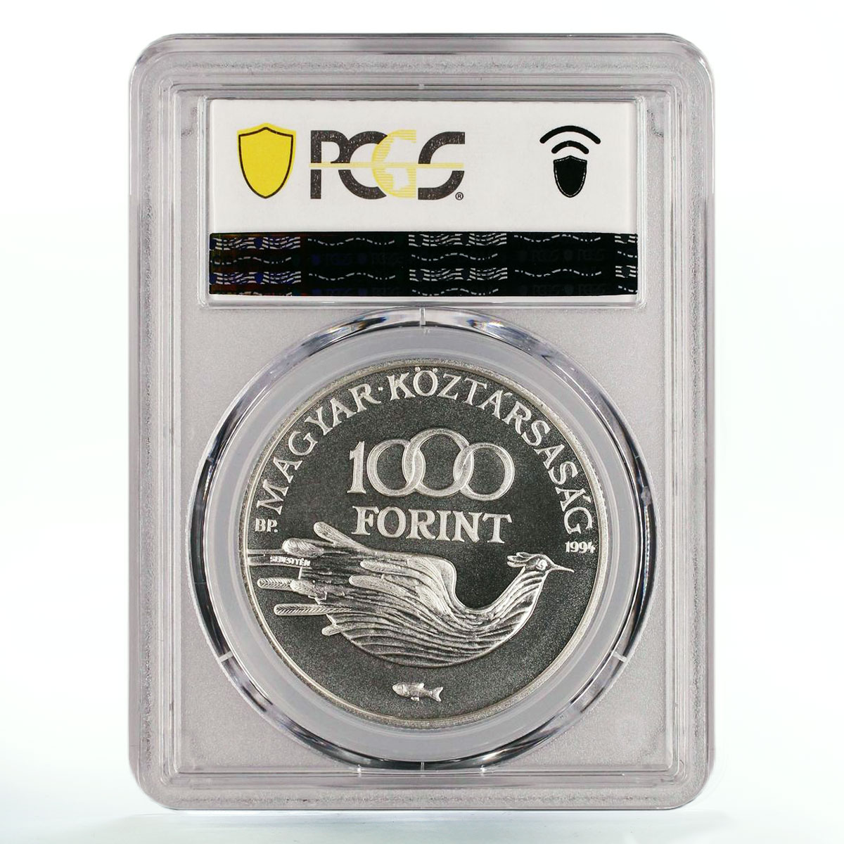 Hungary 1000 forint Protect Our World Fragile Bird Map MS69 PCGS Ag coin 1994