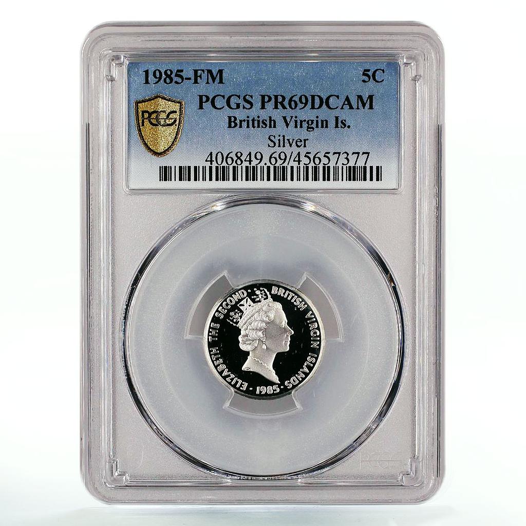 British Virgin Islands 5 cents Bonito Fish PR69 PCGS silver coin 1985