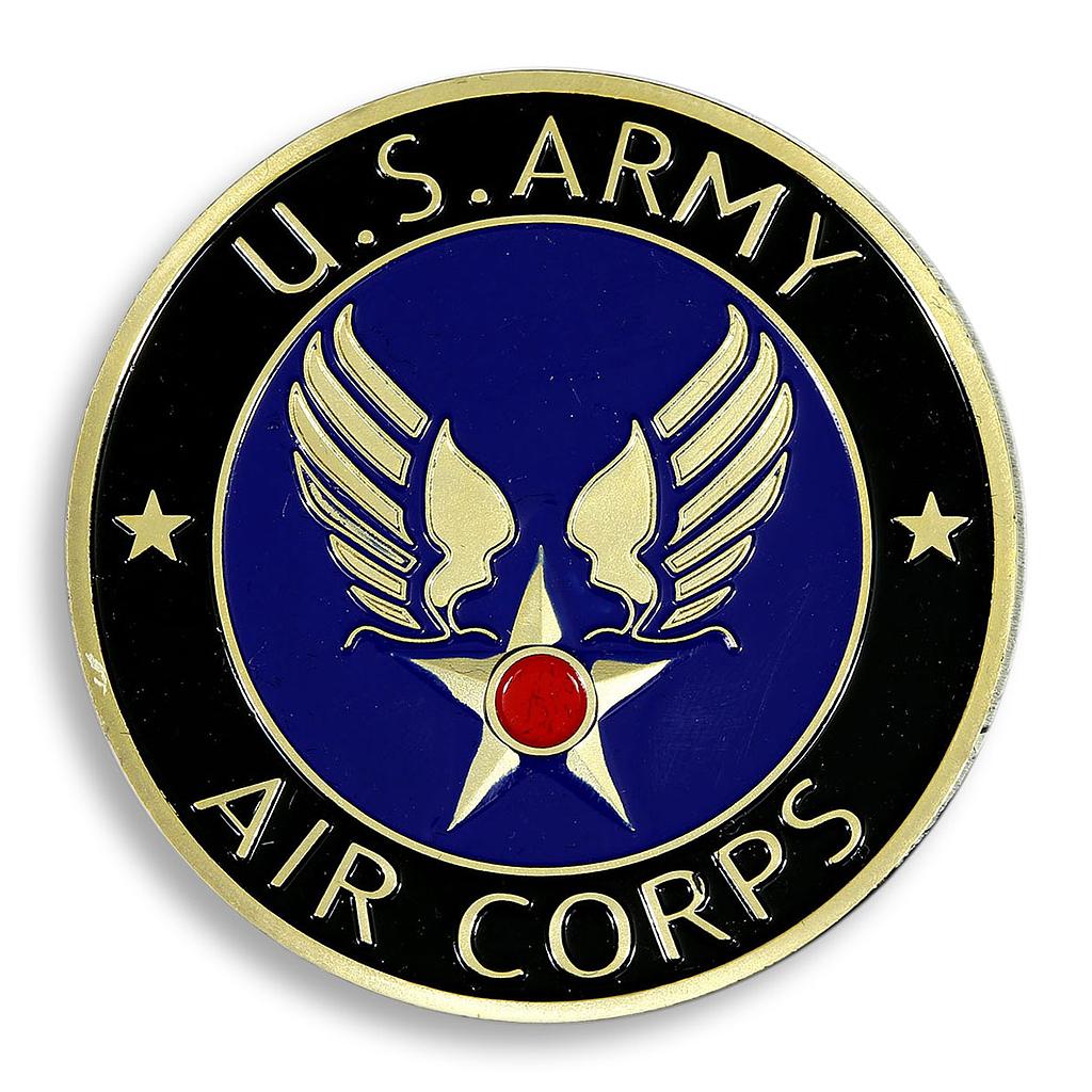 US Air Force Army Air Corps Retired Army Coloured Gold-Plated Medal Token Coin