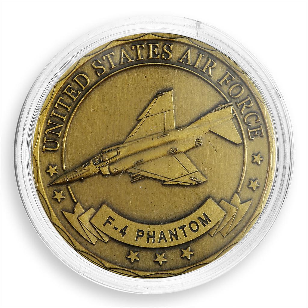 US Air Force, the F-4 Phantom, the Air Force Division, emblem, gold plated token