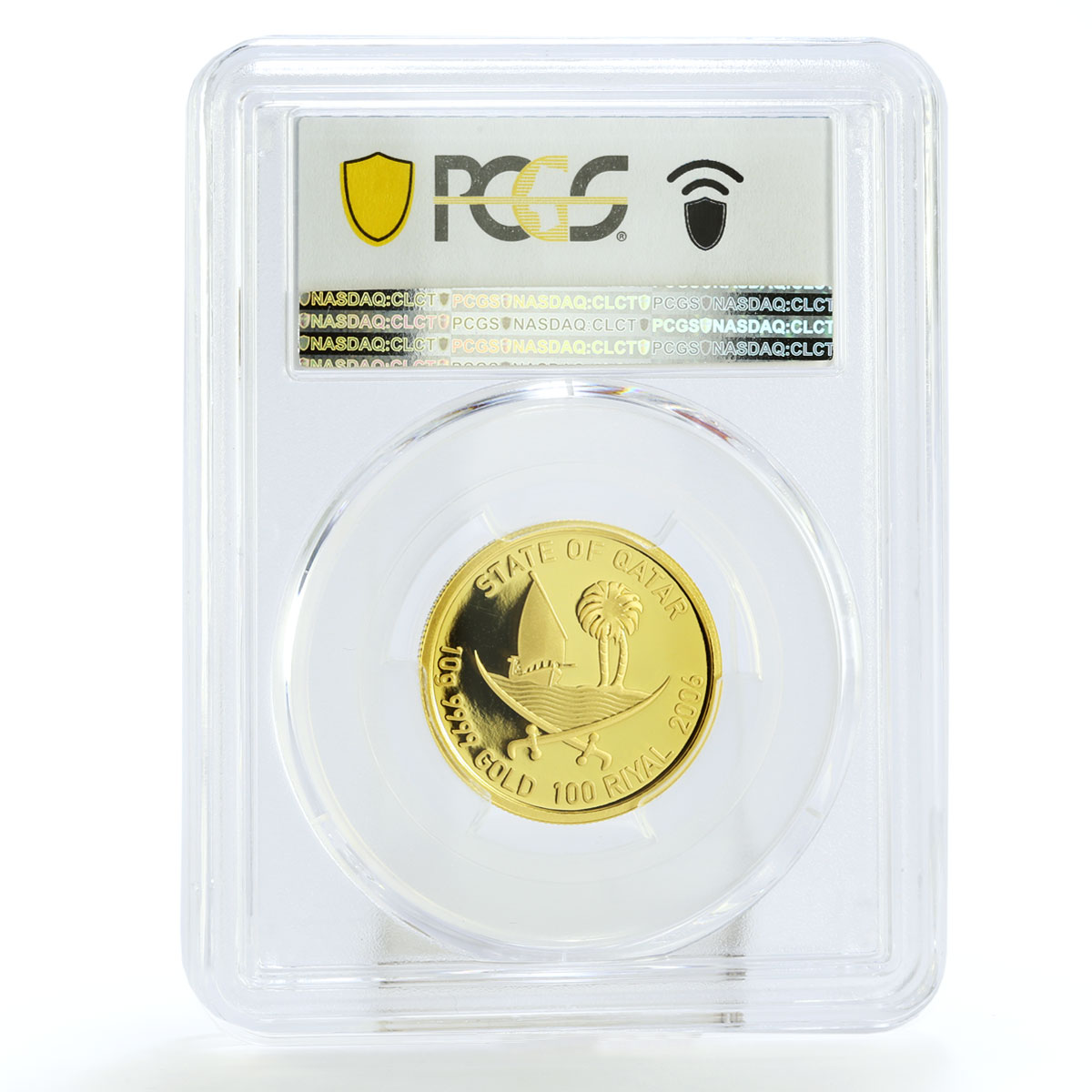 Qatar 100 riyals 15th Asian Games Arabian Oryx Fauna PR70 PCGS gold coin 2006