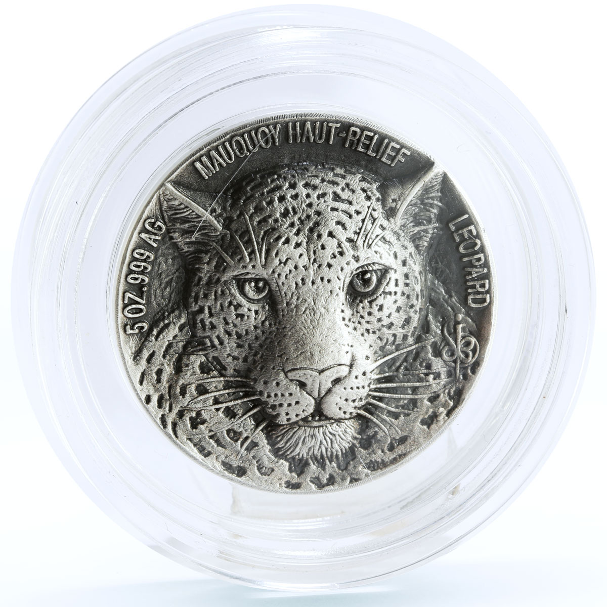 Ivory Coast 5000 francs Big African Five Leopard Animals Fauna silver coin 2018