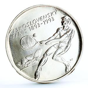 Czechoslovakia 500 korun Centennial of Czech Tennis Sports silver coin 1993