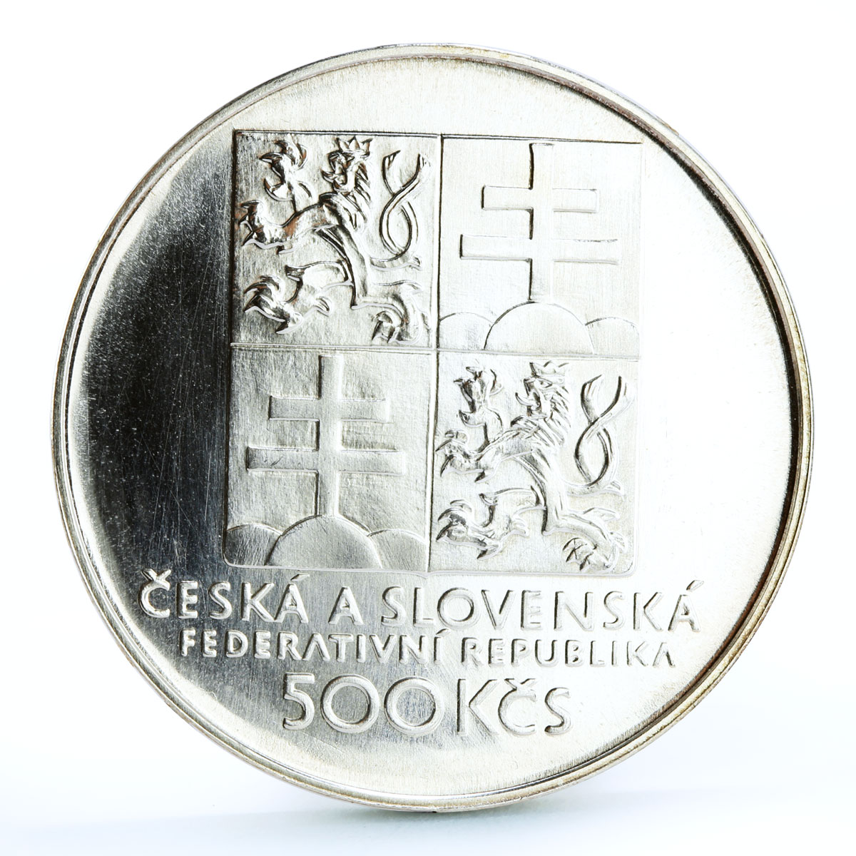 Czechoslovakia 500 korun Centennial of Czech Tennis Sports silver coin 1993