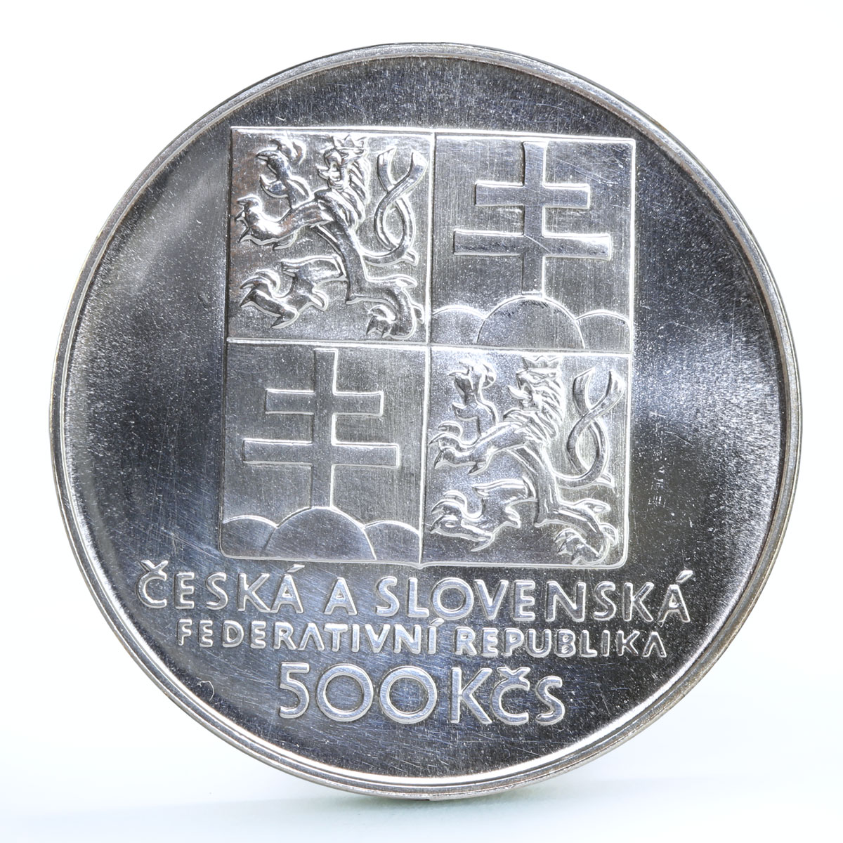 Czechoslovakia 500 korun Centennial of Czech Tennis Sports silver coin 1993