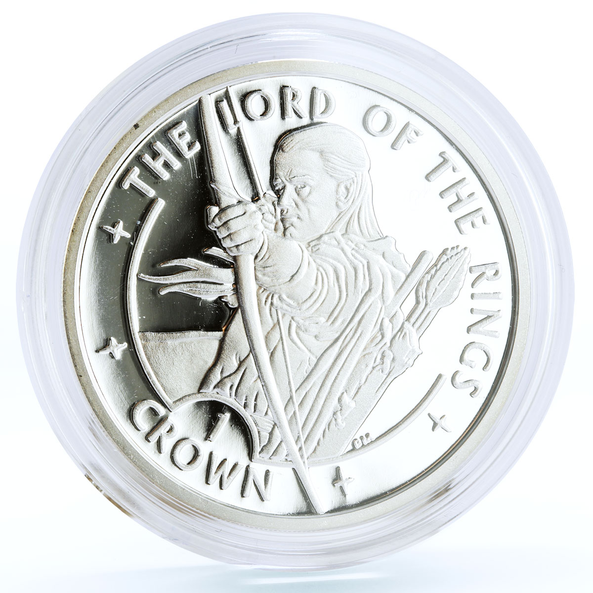 Isle of Man 1 crown Lord of the Rings Elf Archer Legolas proof silver coin 2003