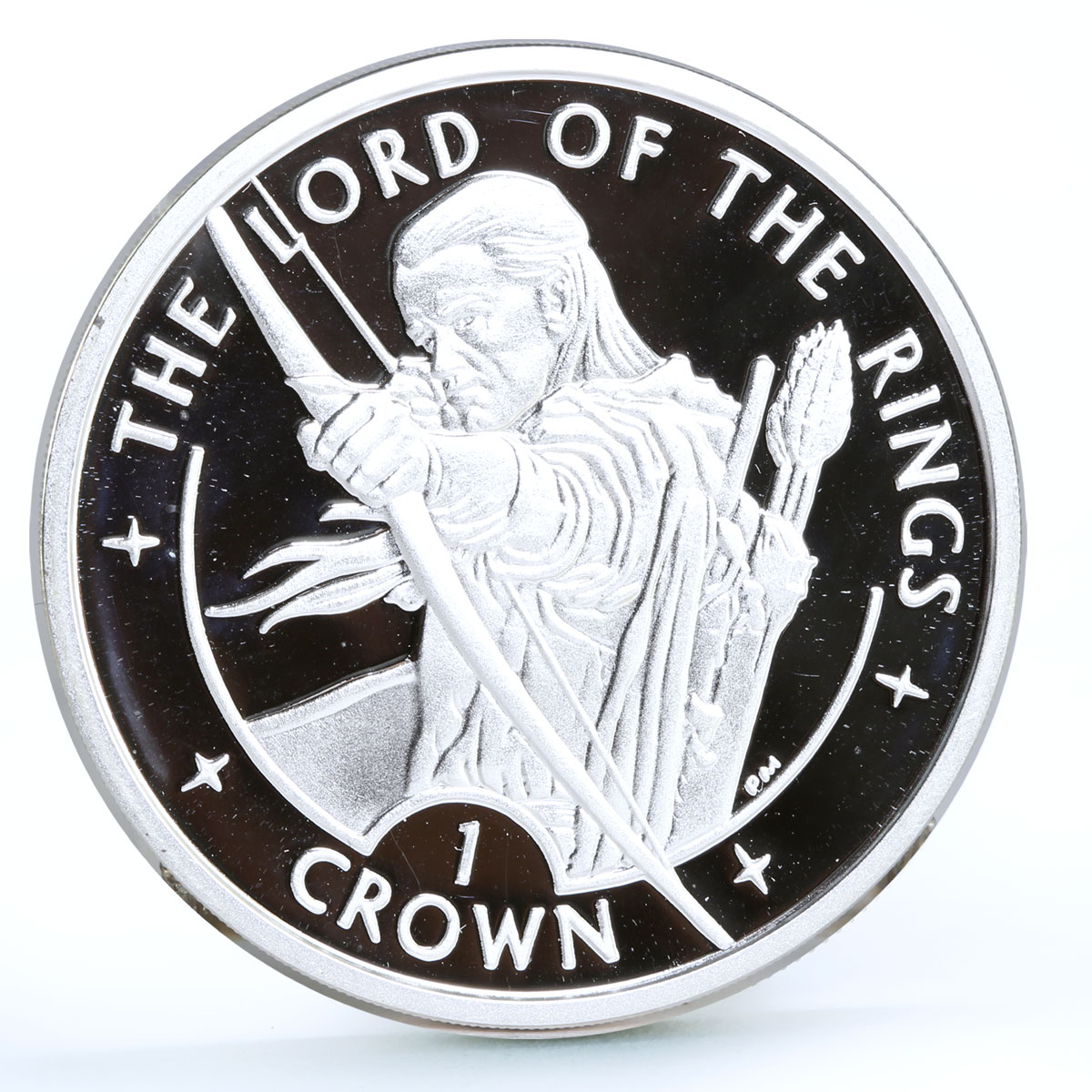 Isle of Man 1 crown Lord of the Rings Elf Archer Legolas proof silver coin 2003