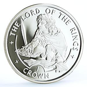 Isle of Man 1 crown Lord of the Rings Chobbit Frodo proof silver coin 2003