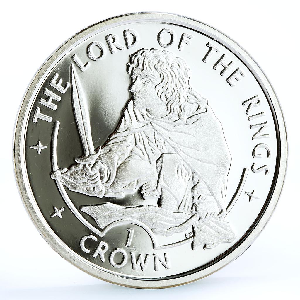 Isle of Man 1 crown Lord of the Rings Chobbit Frodo proof silver coin 2003