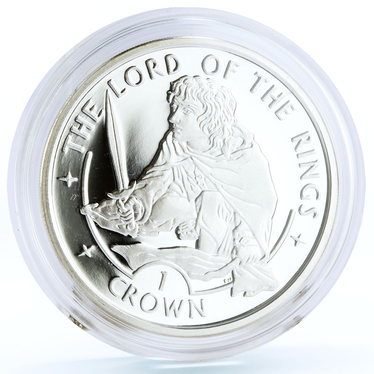 Isle of Man 1 crown Lord of the Rings Chobbit Frodo proof silver coin 2003