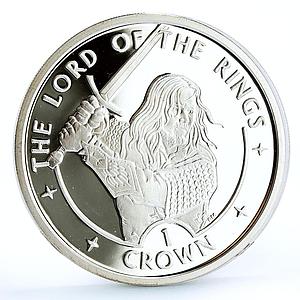 Isle of Man 1 crown Lord of the Rings King Aragorn proof silver coin 2003