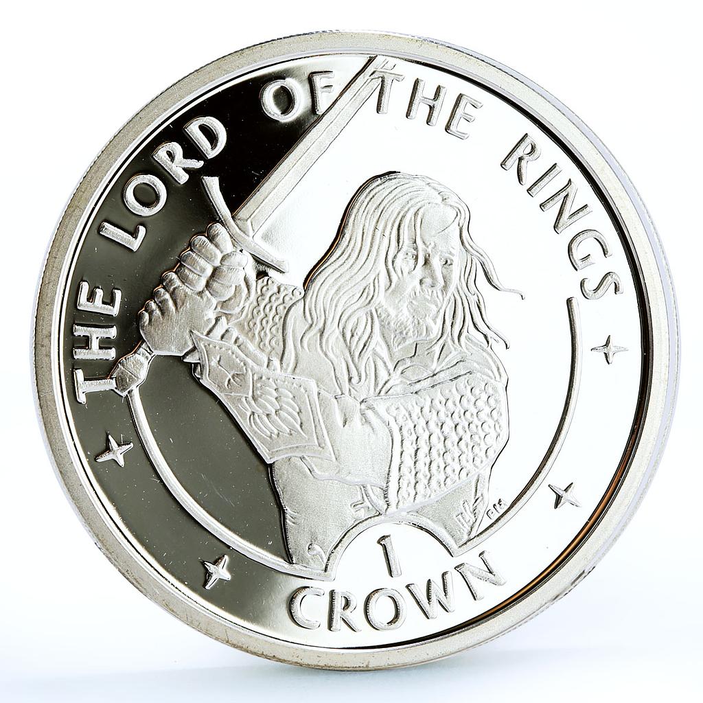 Isle of Man 1 crown Lord of the Rings King Aragorn proof silver coin 2003