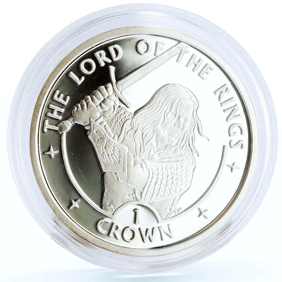 Isle of Man 1 crown Lord of the Rings King Aragorn proof silver coin 2003
