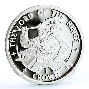 Isle of Man 1 crown Lord of the Rings Gnome Warrior Gimli proof silver coin 2003