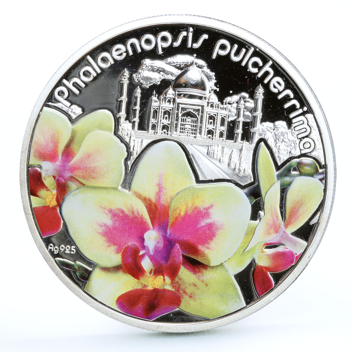 Niue 1 dollar Flowers Lillies Taj Mahal Palace Architecture silver coin 2013