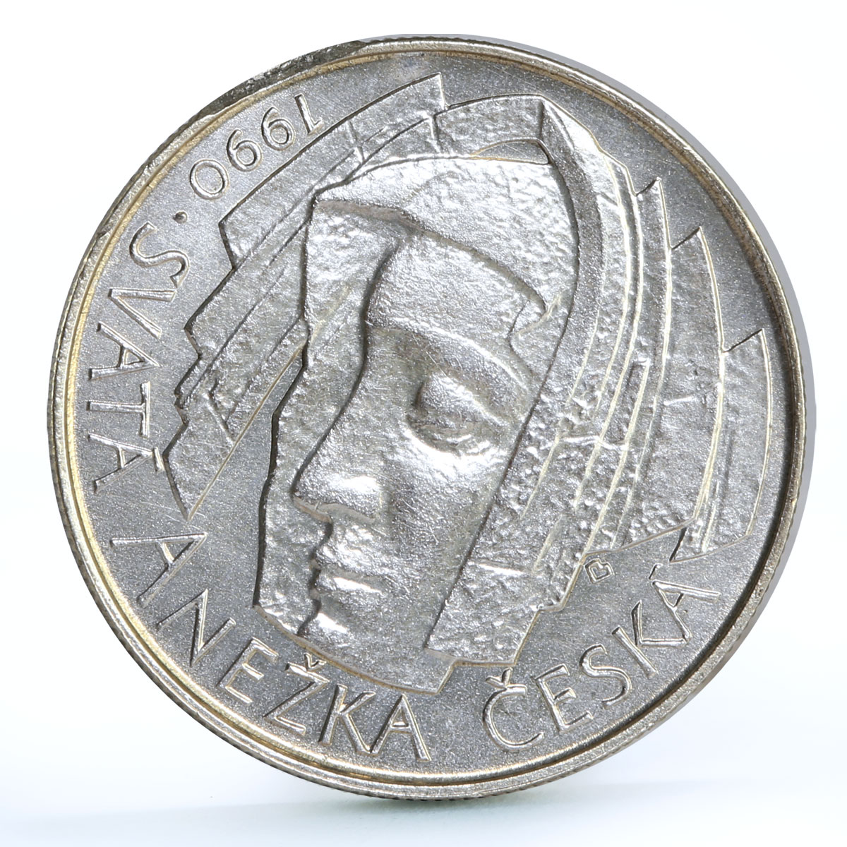Czechoslovakia 50 korun St Agnes Religion Without Signature LK silver coin 1990