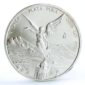 Mexico 1 onza Libertad Angel of Independence silver coin 2008