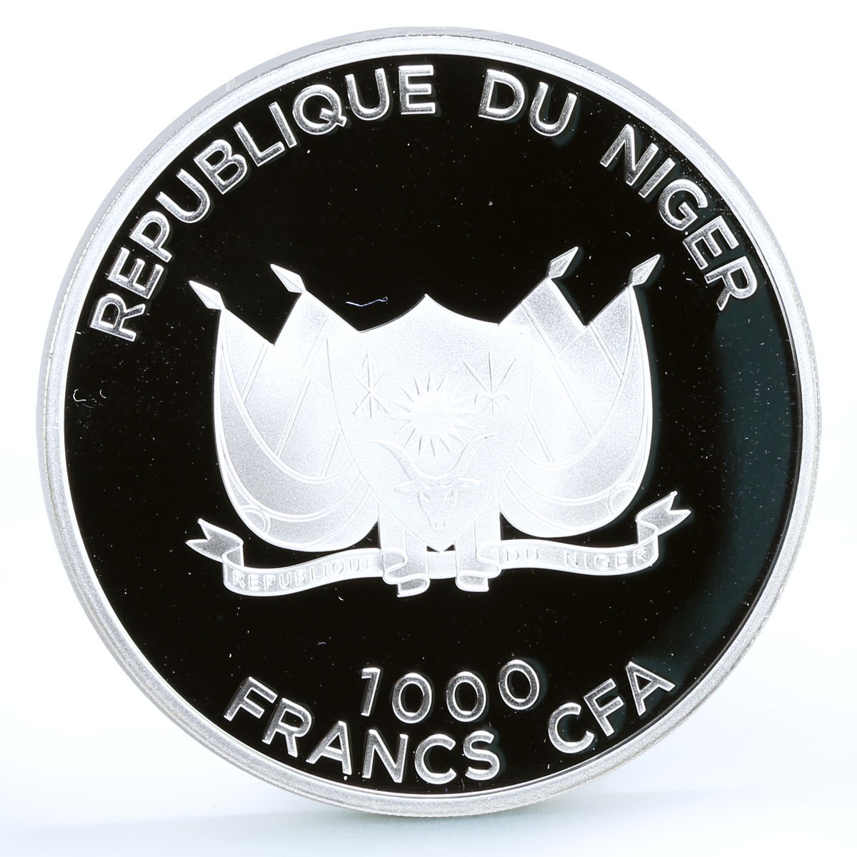 Niger 1000 francs Mecca Kaaba Qibla Compass Islam Religion silver coin 2012