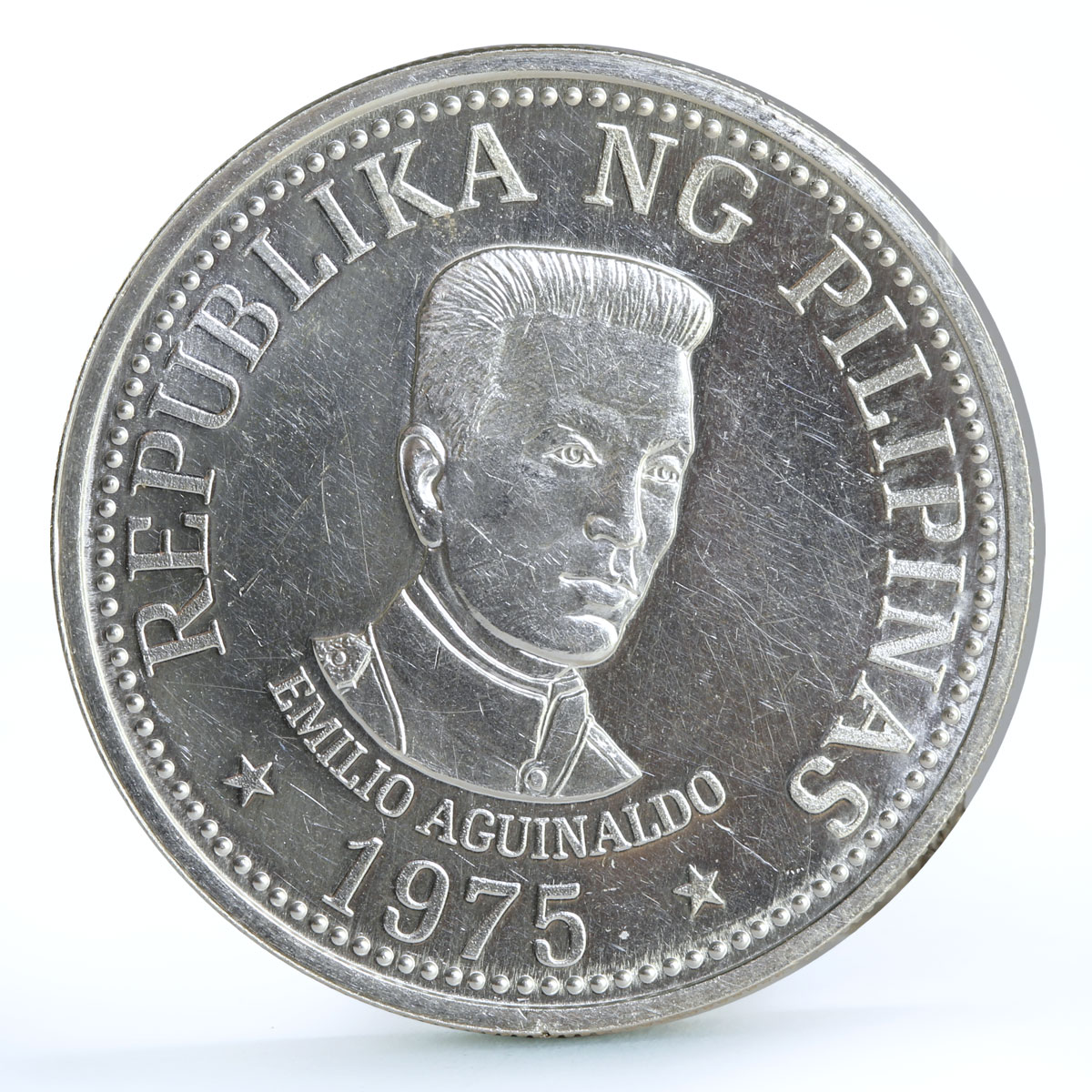 Philippines 25 piso 1st President Emilio Aquinaldo proof silver coin 1975