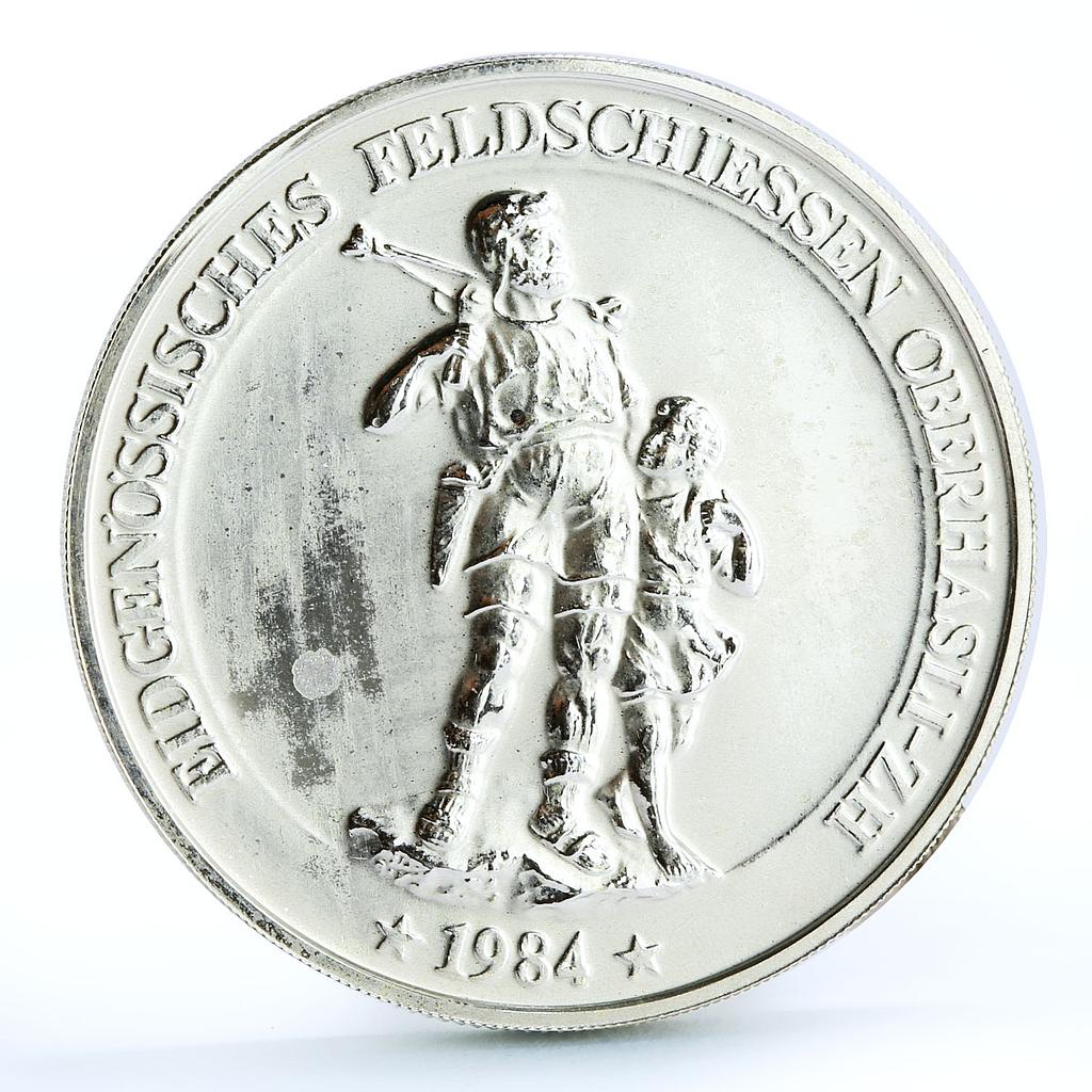 Switzerland 50 francs Oberhasli Shooting Festival William Tell silver coin 1984