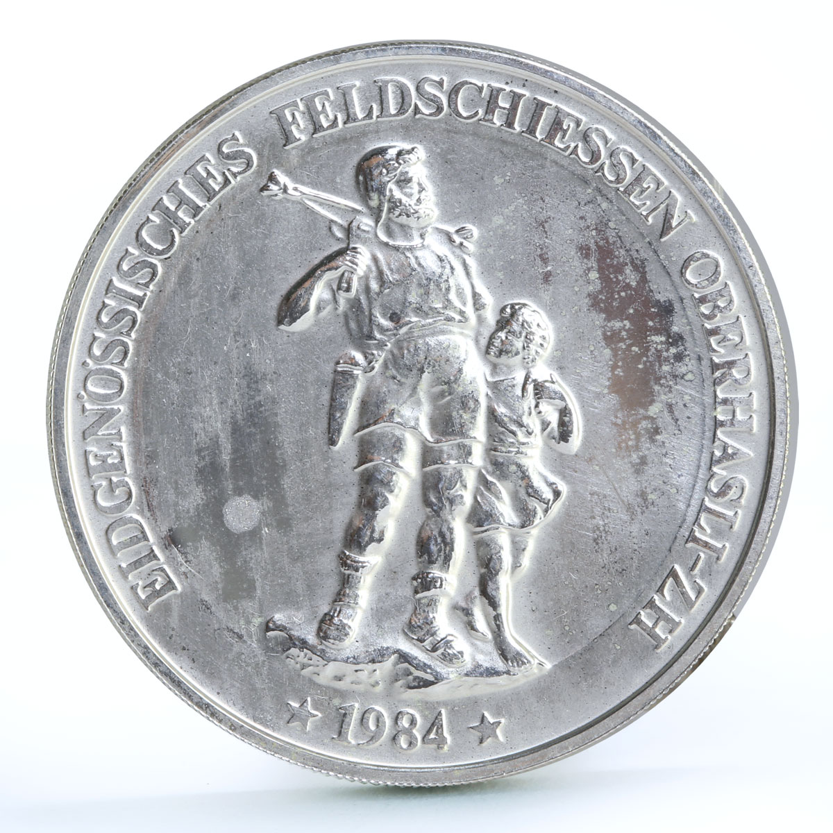Switzerland 50 francs Oberhasli Shooting Festival William Tell silver coin 1984
