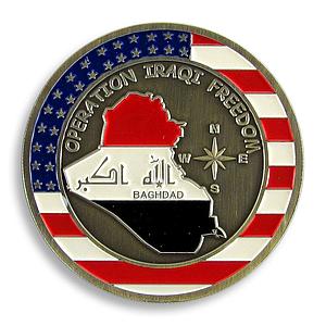 US Army, Military, Operation Freedom, War, NAVY, Baghdad map, Medal, Souvenir