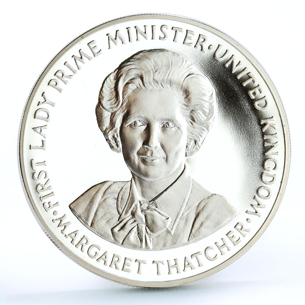 Britain 1st Lady Prime Minister Margaret Thatcher Woman Lion Ag medal coin 1979