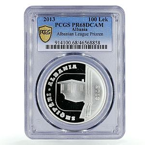 Albania 100 leke 135 Years Prizren League Foundation PR68 PCGS silver coin 2013