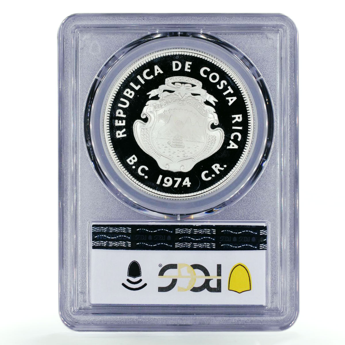 Costa Rica 50 colones Conservation Green Turtle PR68 PCGS silver coin 1974