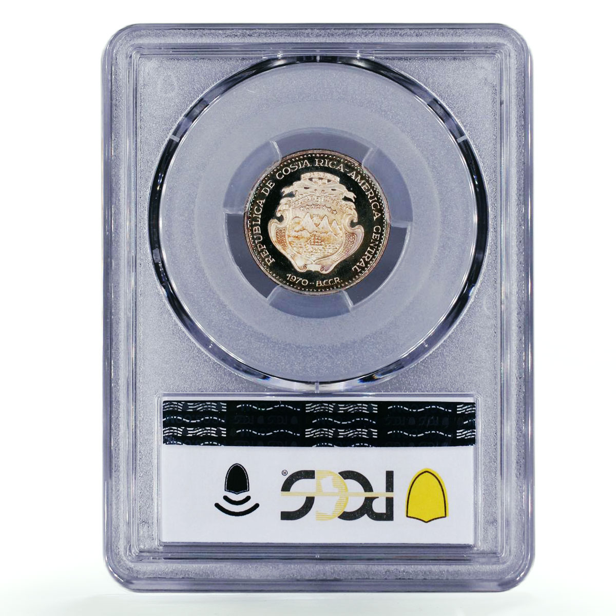 Costa Rica 2 colones Central Bank Building Architecture PR67 PCGS Ag coin 1970