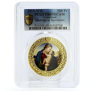 Cameroon 500 francs Painter Bartolomeo Madonna Art PR69 PCGS silver coin 2018