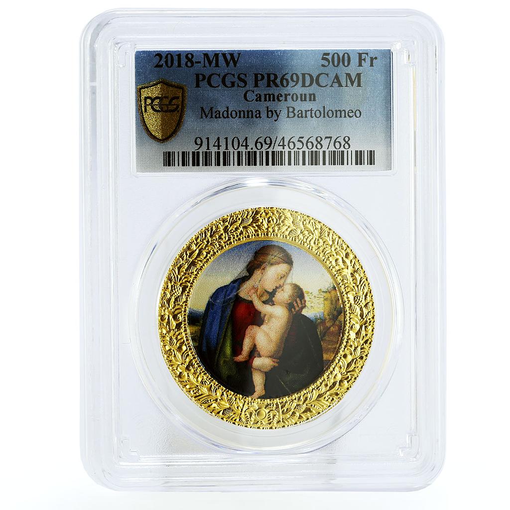 Cameroon 500 francs Painter Bartolomeo Madonna Art PR69 PCGS silver coin 2018