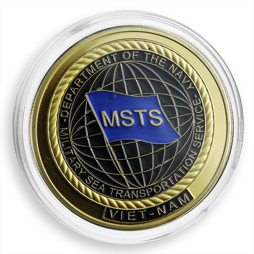 US Navy transport, MSTS, Vietnam, gilded, token