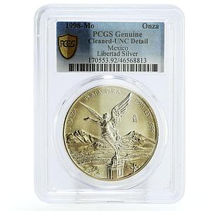Mexico 1 onza Libertad Angel of Independence Genuine PCGS silver coin 1998