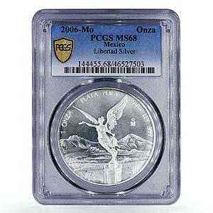 Mexico 1 onza Libertad Angel of Independence MS68 PCGS silver coin 2006