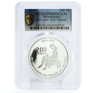 Mozambique 200 meticais 35 Years of the Metical PR69 PCGS silver coin 2015