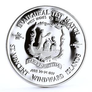 East Caribbean States 10 dollars Inaugural Test Match Sri Lanka silver coin 1997