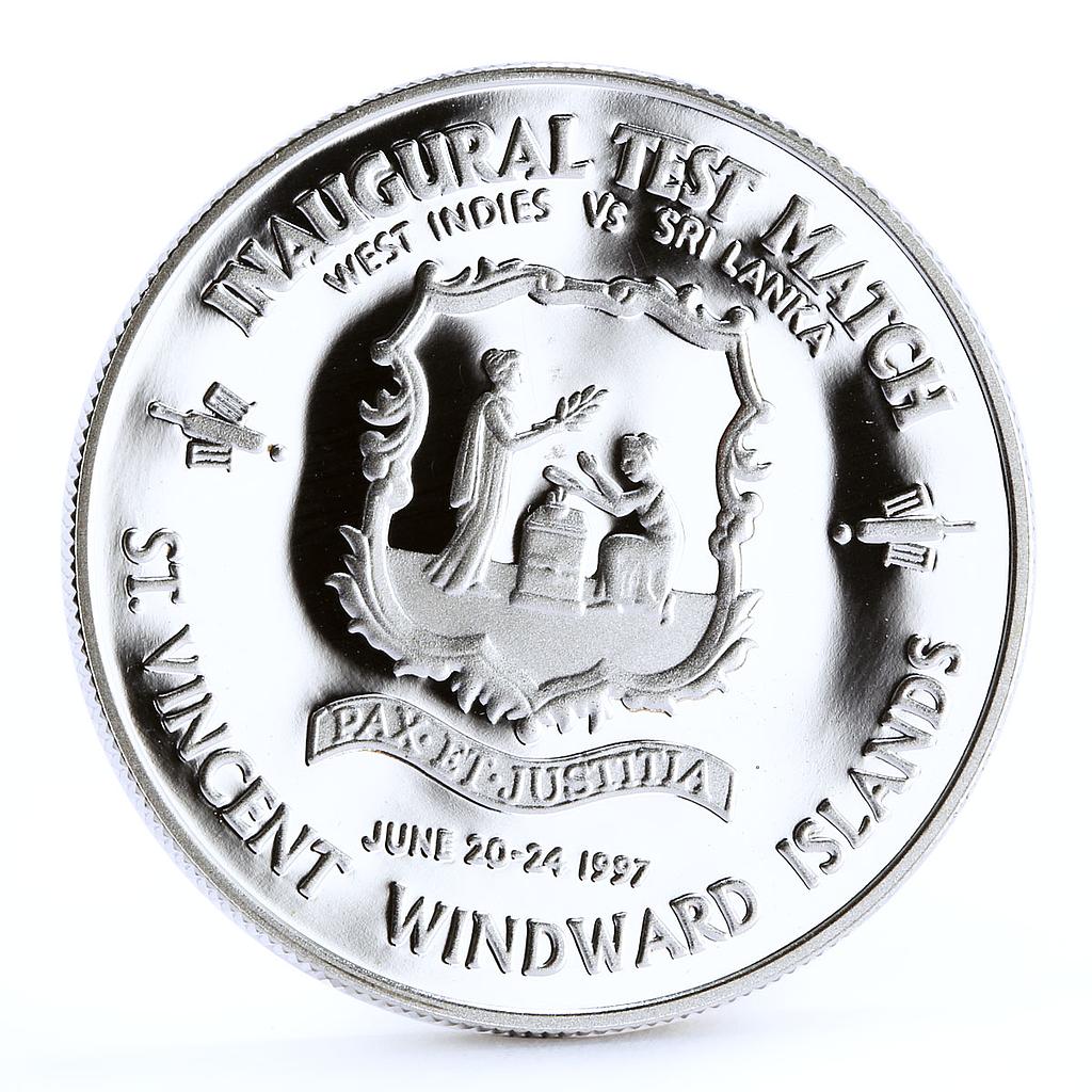 East Caribbean States 10 dollars Inaugural Test Match Sri Lanka silver coin 1997
