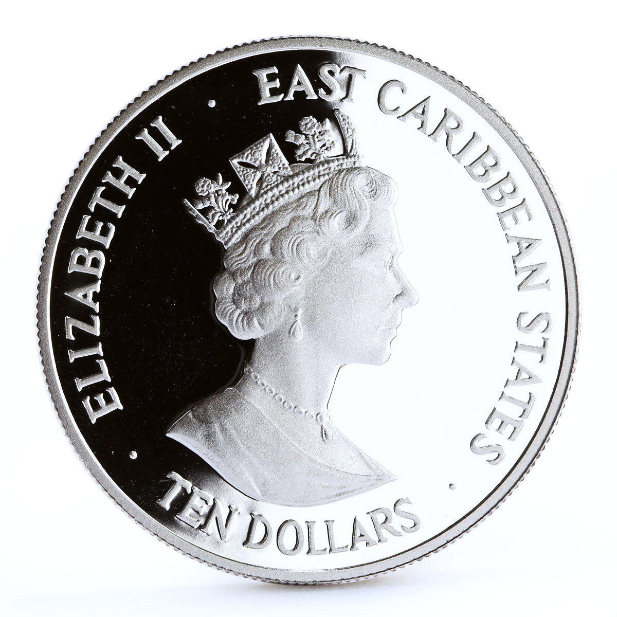 East Caribbean States 10 dollars Inaugural Test Match Sri Lanka silver coin 1997