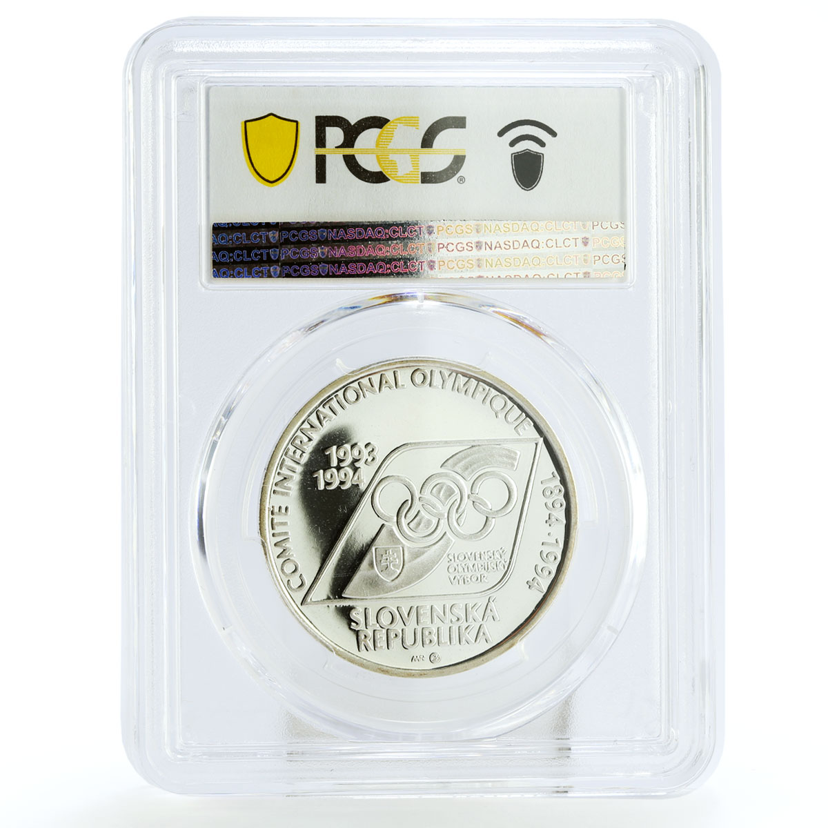 Slovakia 200 korun World Olympic Committee Hockey PR69 PCGS silver coin 1994