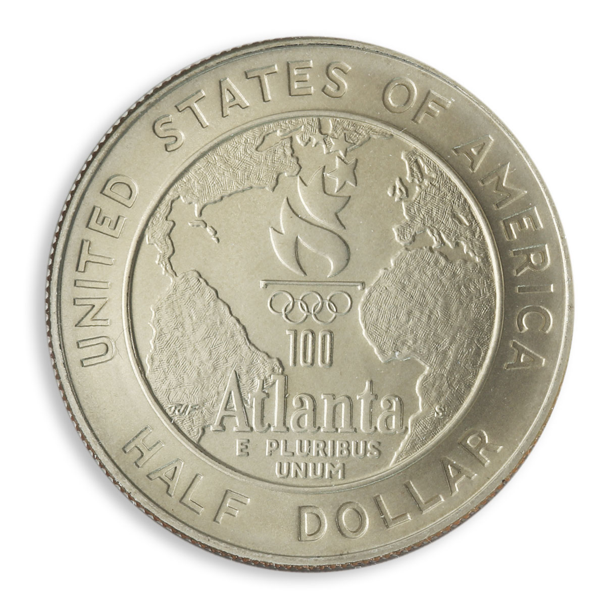 USA Blister Coin &amp; Pin Half Dollar Olympic Games Basketball Atlanta 1995 Sport