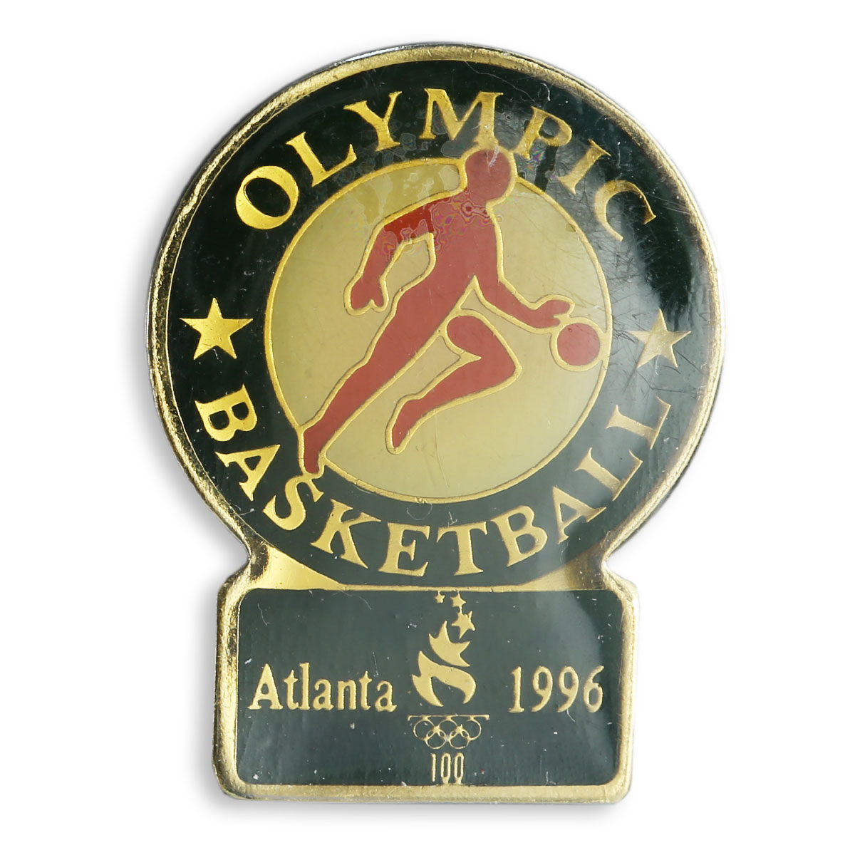 USA Blister Coin &amp; Pin Half Dollar Olympic Games Basketball Atlanta 1995 Sport