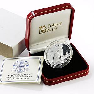 Isle of Man 1 crown Home Pets Siamese Cat Animals proof silver coin 1992