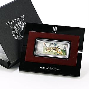 Liberia 5 dollars Lunar Calendar series Year of the Tiger silver coin 2010