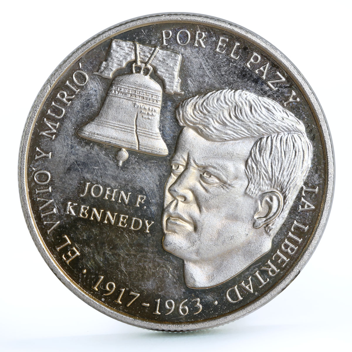 Panama 1 balboa President John Kennedy Statesman Bell Politics nickel coin 1988