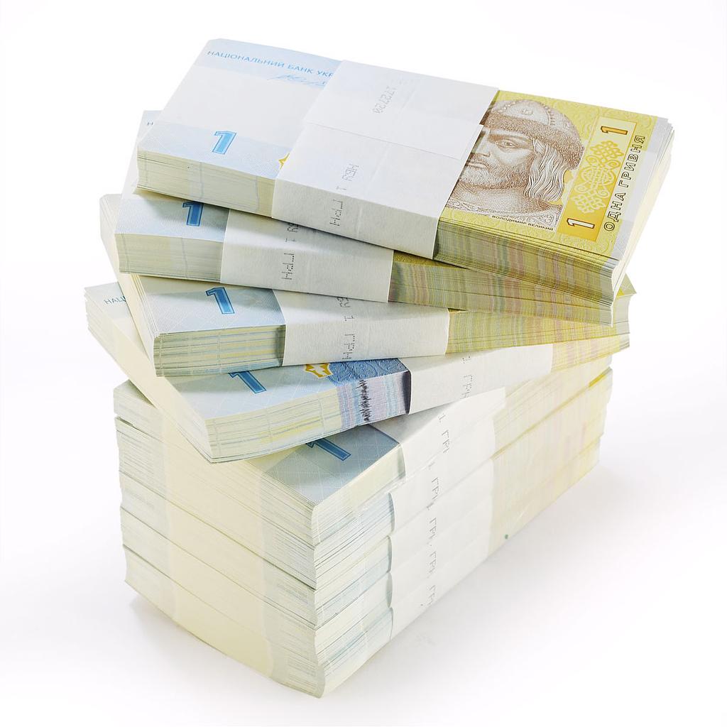 Ukraine 1 hryvnia 900 Banknotes Money Cash Bundle Brick 2014