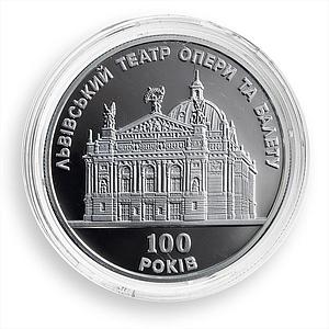 Ukraine 10 hryvnia 100 Years Lviv Opera and Ballet Theatre silver coin 2000